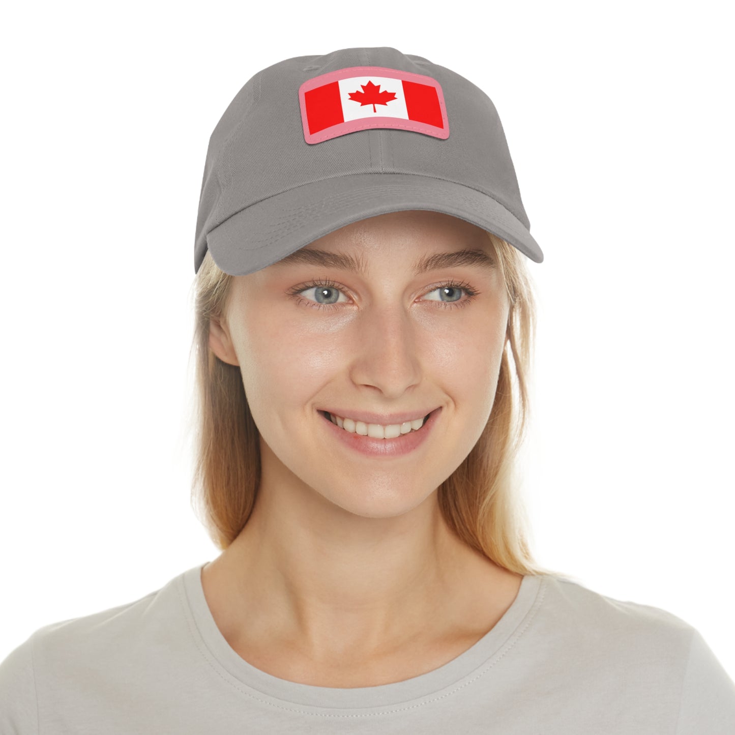 Hat / Cap with Leather Patch (Rectangle) Canada Flag