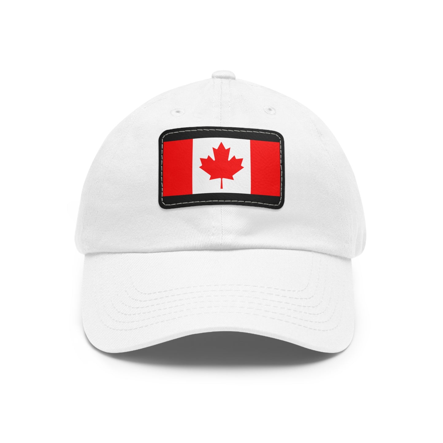 Hat / Cap with Leather Patch (Rectangle) Canada Flag