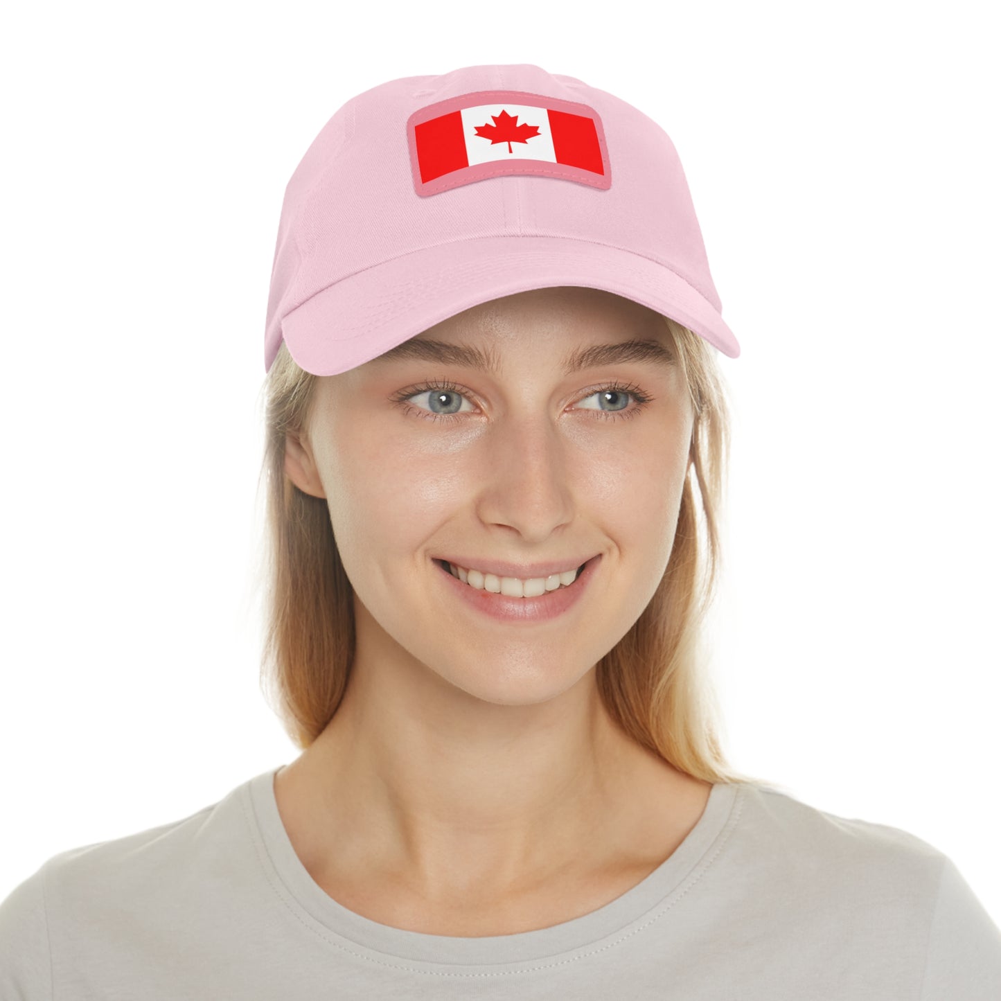 Hat / Cap with Leather Patch (Rectangle) Canada Flag