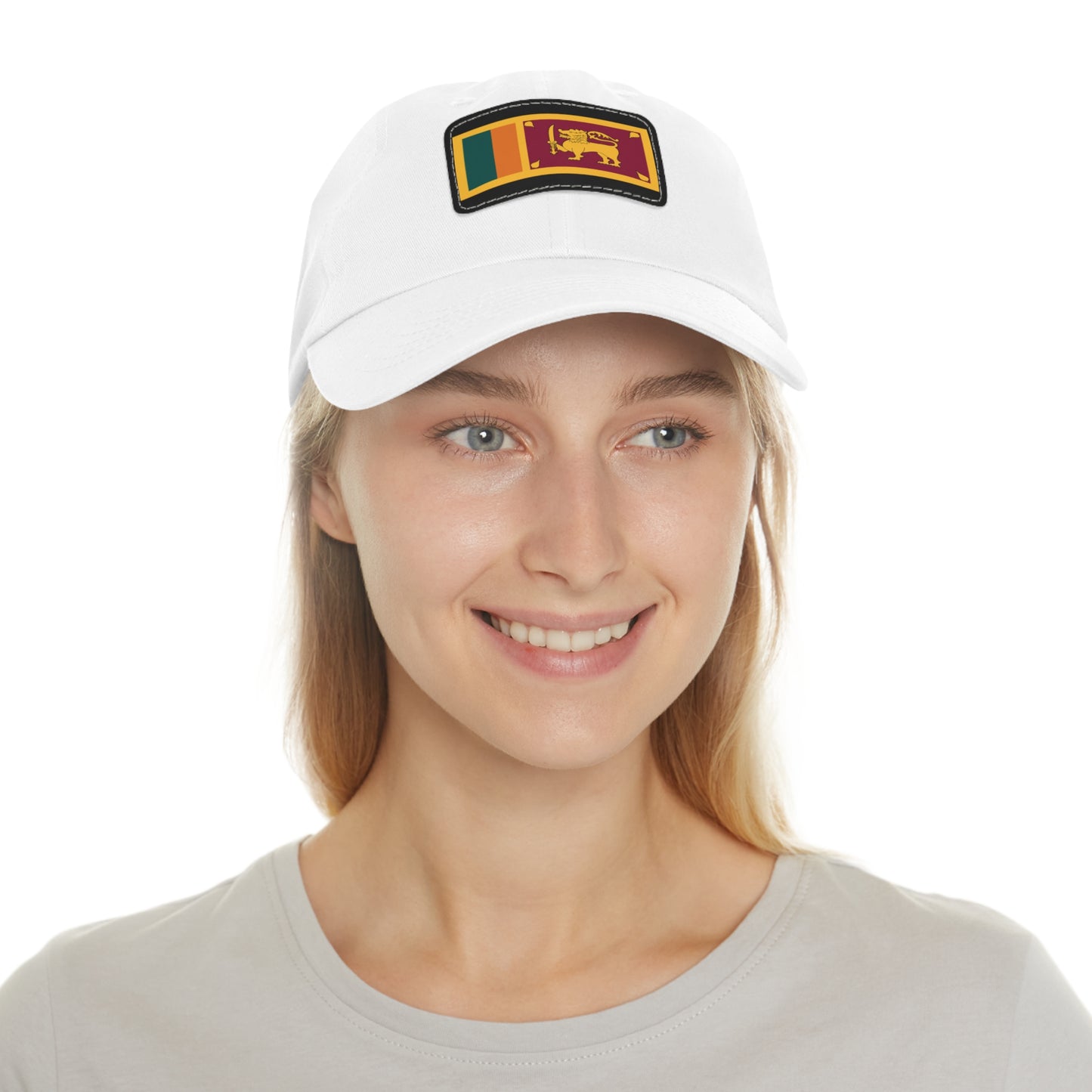 Hat / Cap with Leather Patch (Rectangle) Sri lanka Flag