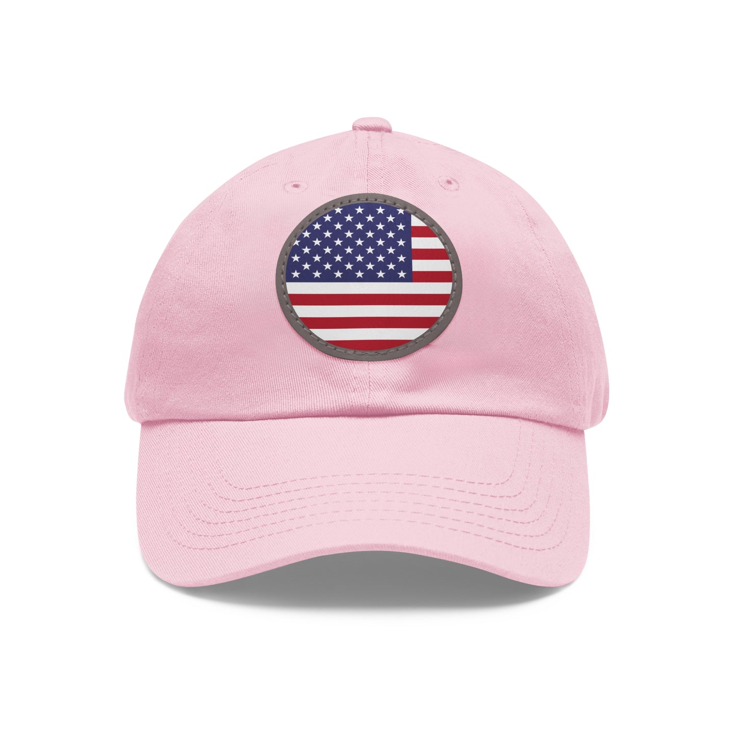 Hat / Cap with Leather Patch (Round) USA flag