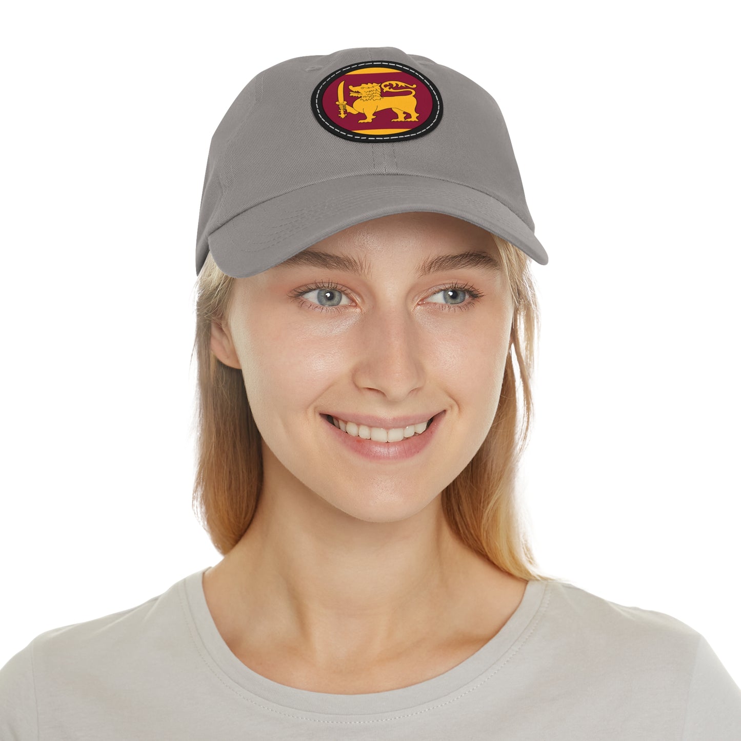 Hat / Cap with Leather Patch (Round) Sri Lanka Flag