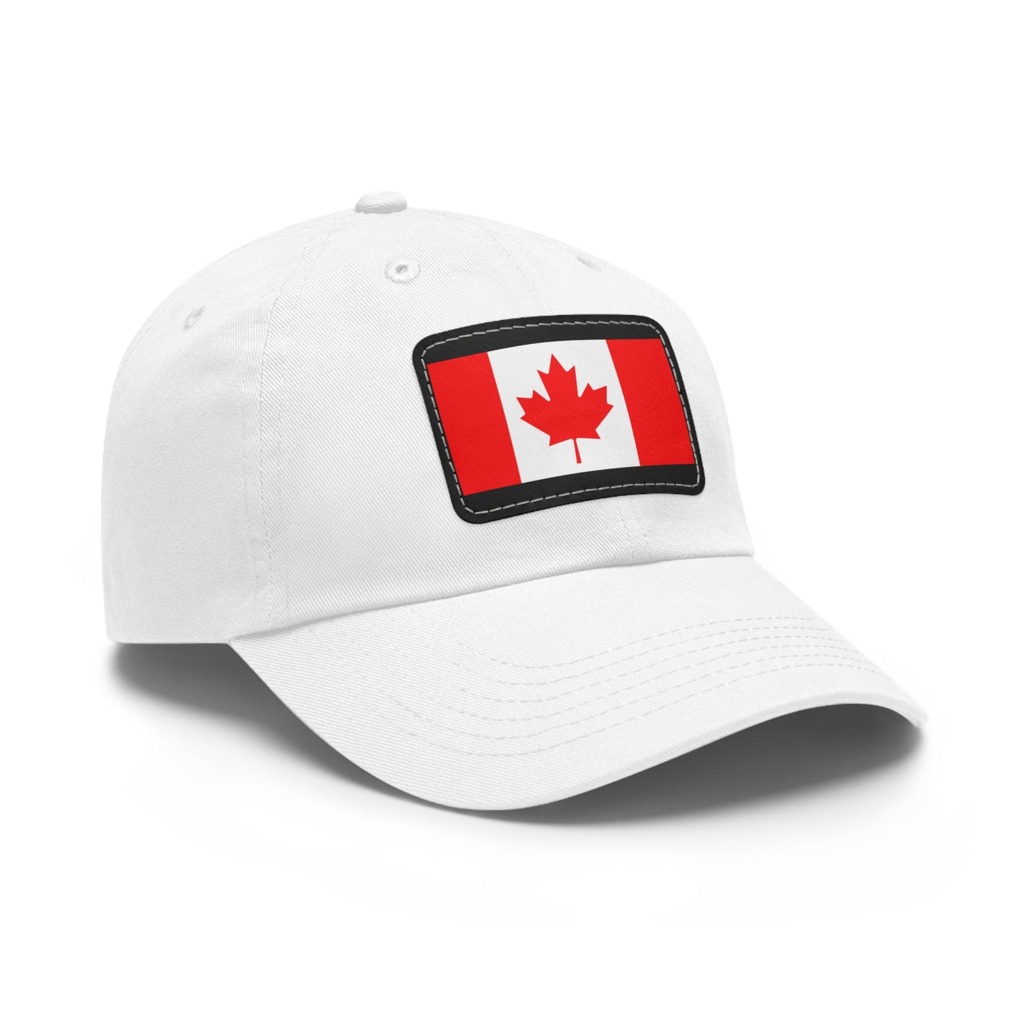 Hat / Cap with Leather Patch (Rectangle) Canada Flag