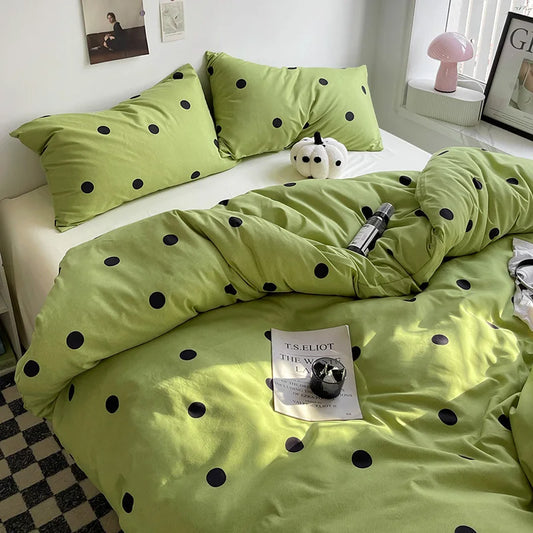 Green Polka Dots Duvet Cover Sets
